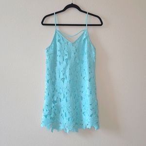 Astr Lace Teal Mini Dress size S